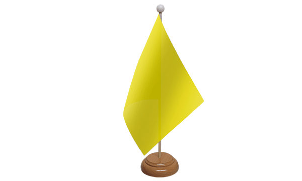 Plain Yellow Small Flag with Wooden Stand